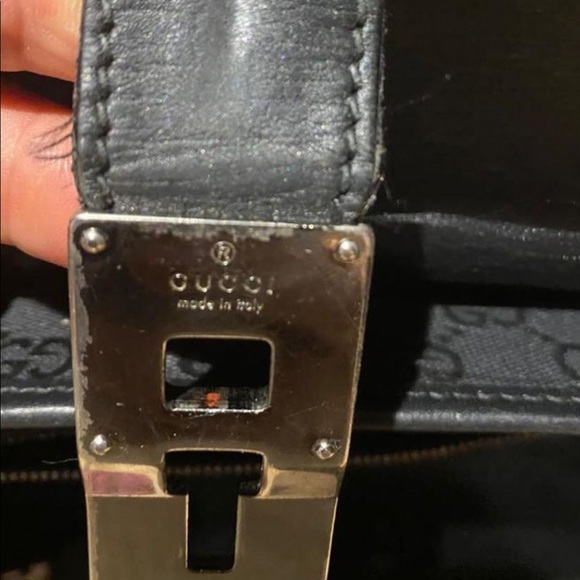 Authentic Gucci Bullet Bag Black  with Bamboo - Picture 6 of 9